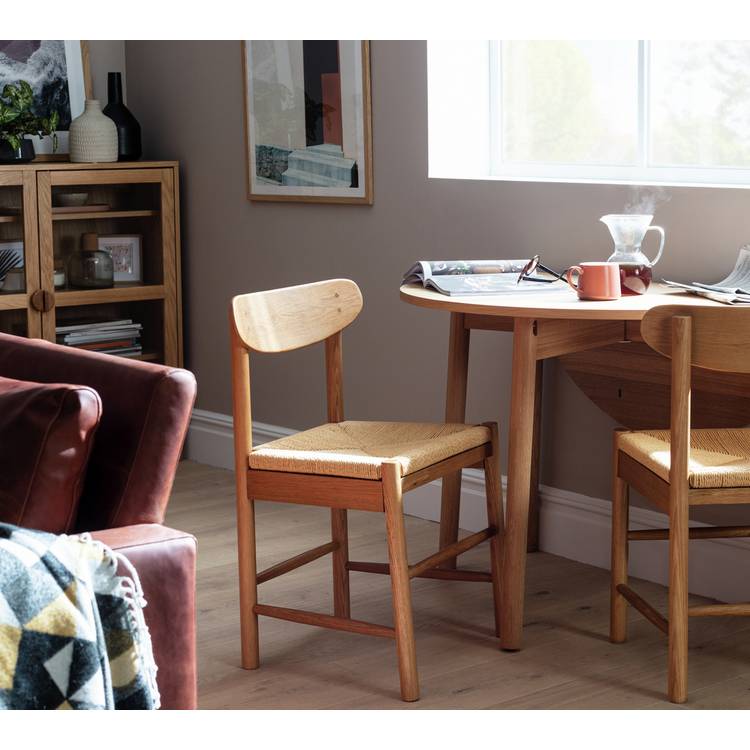 Habitat Hanna Pair of Wood Dining Chairs - Oak 0