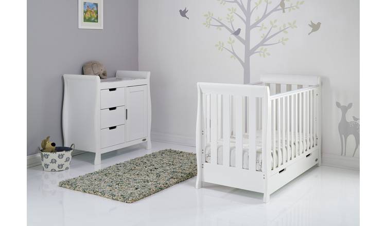 Buy Obaby Stamford Mini Sleigh 2 Piece Nursery Set - White | Nursery  furniture sets | Argos