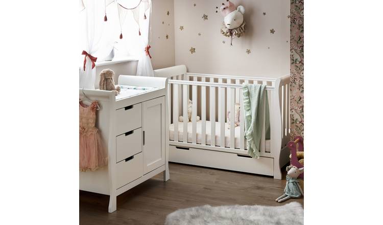 Obaby Stamford Mini Sleigh 2 Piece Nursery Set - White