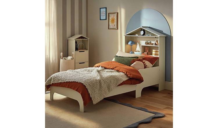 CuddleCo Play House Kids Single Bed Frame  - Stone