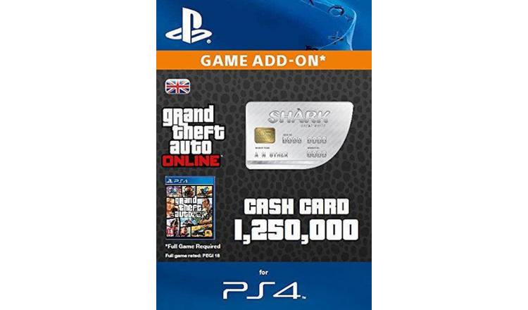 Buy Gta 5 Great White Shark Cash Card Ps4 Digital Download Playstation Plus And Network Cards Argos