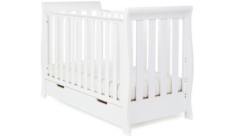 Buy Obaby Stamford Mini Sleigh Cot Bed White Cots and cot beds Habitat