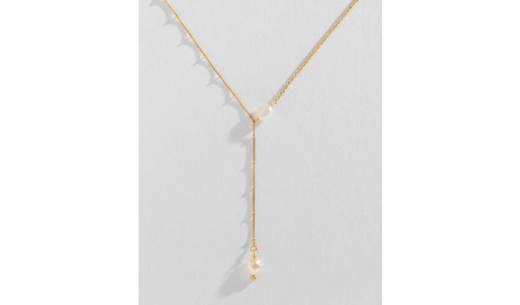 Y shaped pearl on sale necklace