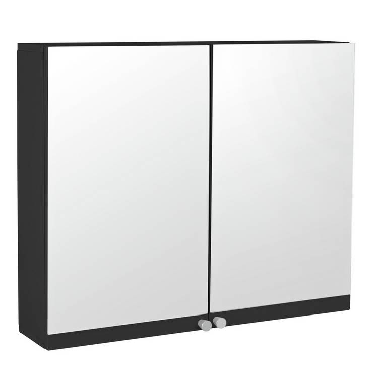 Argos Home Prime 2 Door Mirrored Cabinet - Black 0