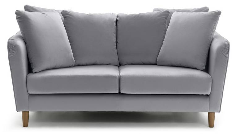 Habitat Roman 2 Seater Velvet Sofa - Grey