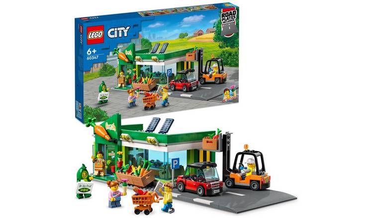 LEGO City Grocery Store Set with Toy Car & Road Plate 60347