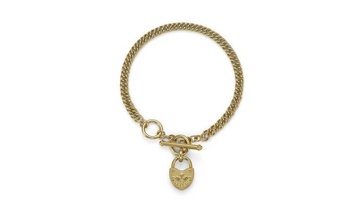 Olivia Burton Lock Heart Gold Plated Toggle Bracelet