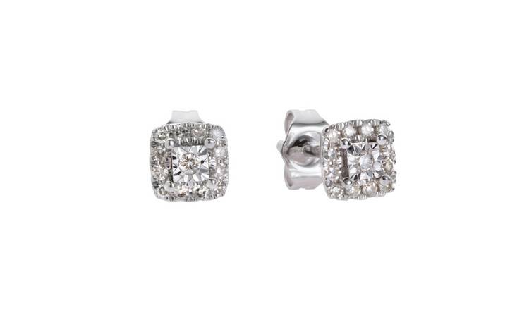 White gold deals sleeper earrings argos