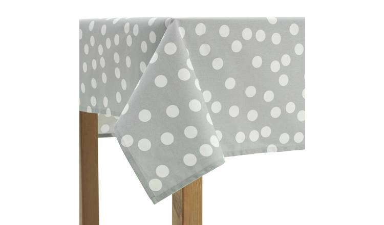 Grey and shop white tablecloth