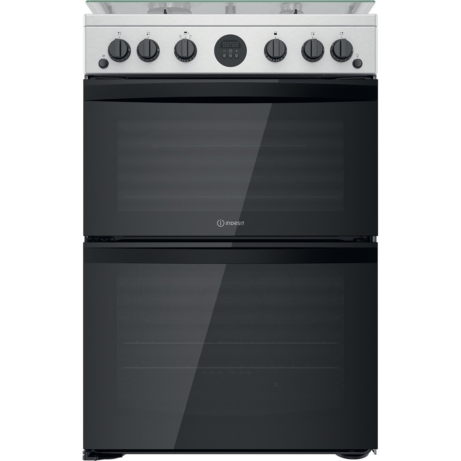 Indesit ID67G0MCX/UK 60cm Double Oven Gas Cooker - S/Steel