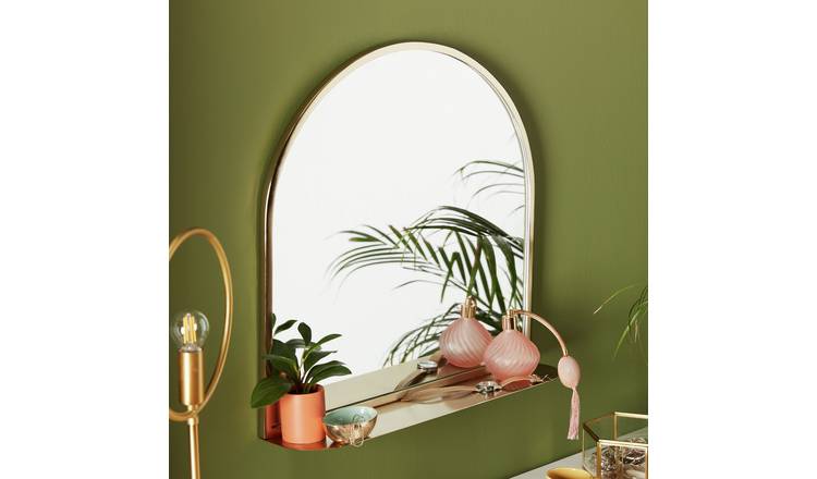 Wall on sale mirror shelf