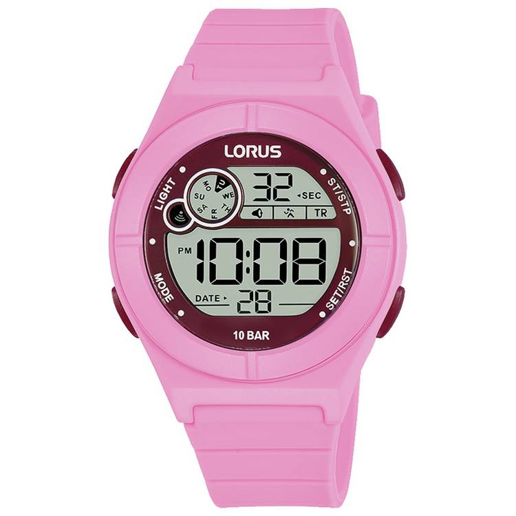 Lorus Girls Pink Silicone Strap Digital Watch 0
