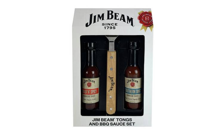 Jim Beam BBQ Sauce And Tongs Gift Set