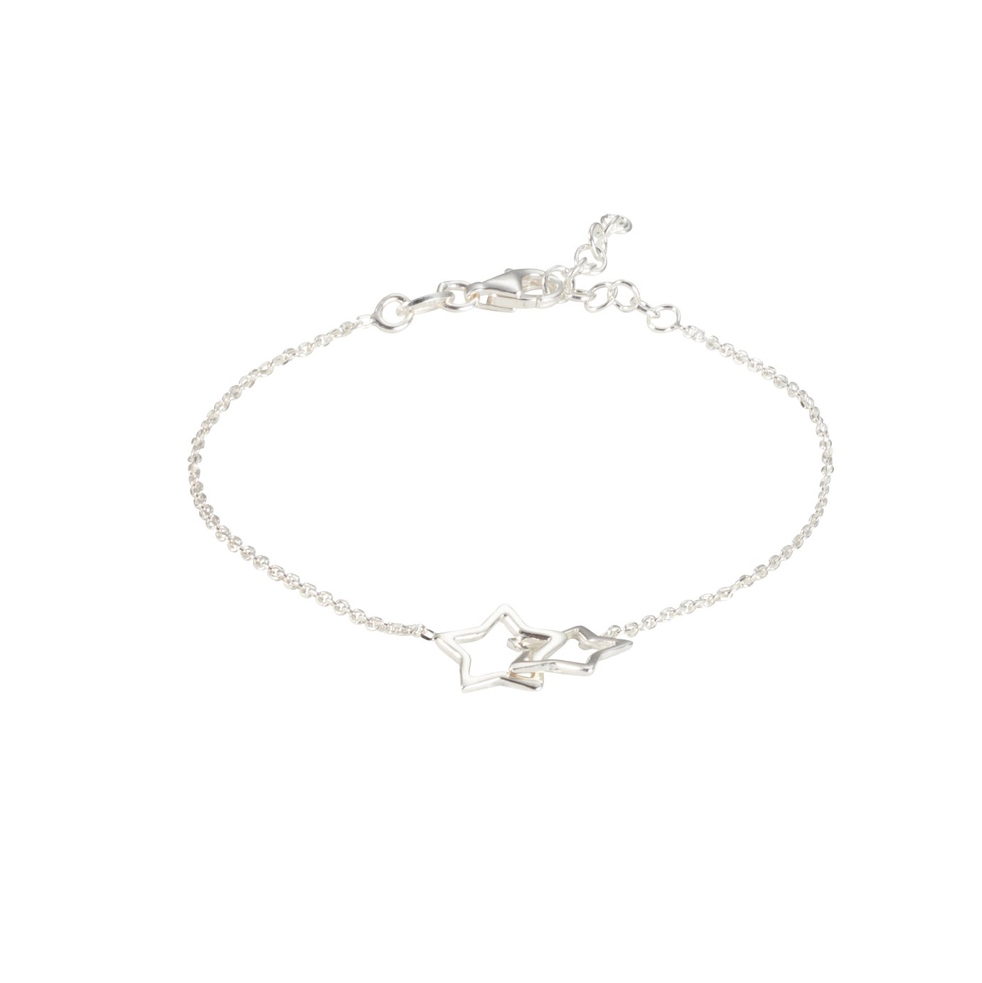 Revere Sterling Silver Double Star Charm Bracelet