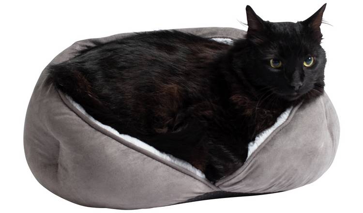 Buy Grey Suede and Faux Fur Cat Bed Dog beds Argos