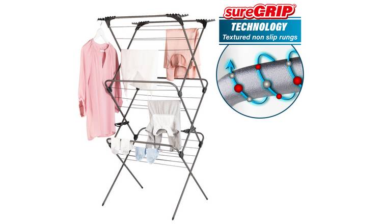 Buy Minky Sure Grip 21m 3 Tier Indoor Airer Clothes airers Habitat