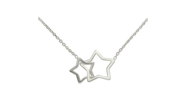 Revere Sterling Silver Double Star Pendant Necklace