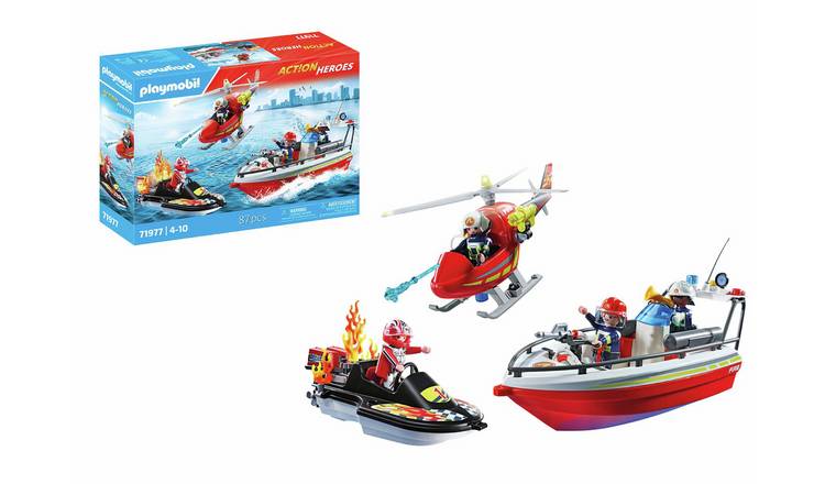PLAYMOBIL Fire Rescue Boat with Underwater Motor Playset