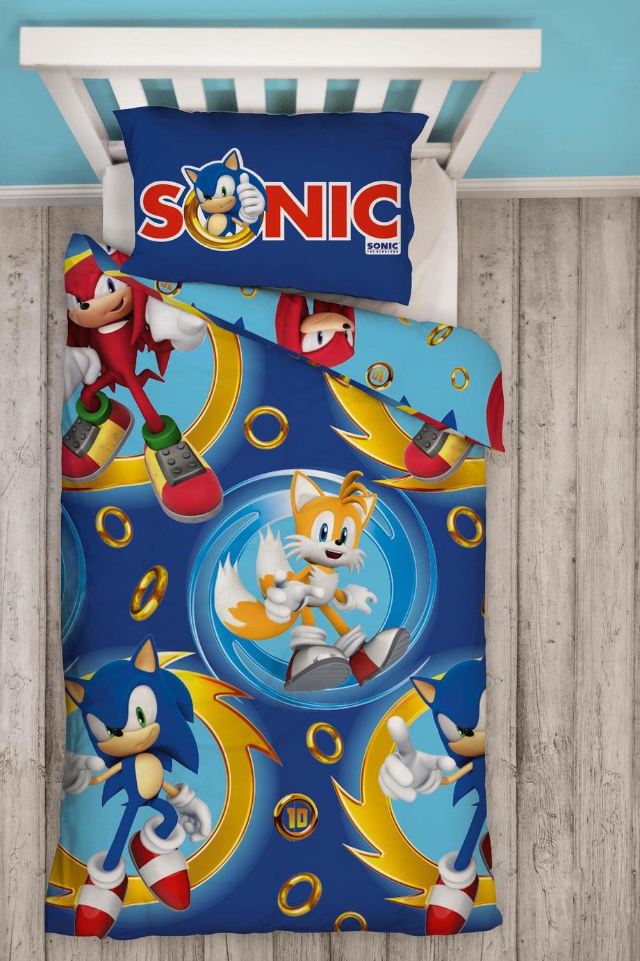 Sonic Blue Print Kids Bedding Set - Single