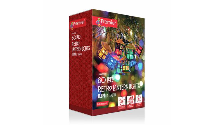 Premier Decorations 80 LED Retro Christmas Lights