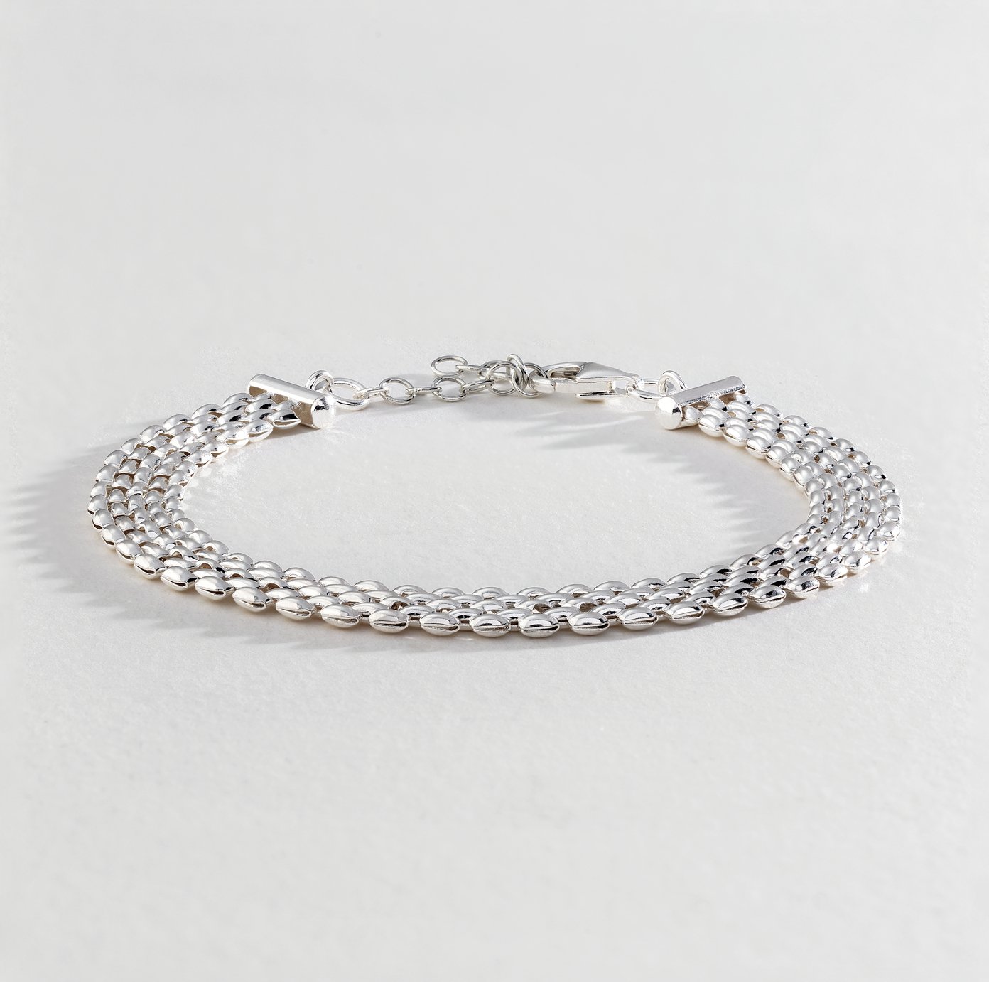 Revere Sterling Silver Panther Link Flat Bracelet