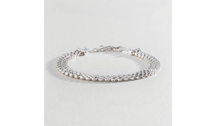 Solid silver deals bracelets argos