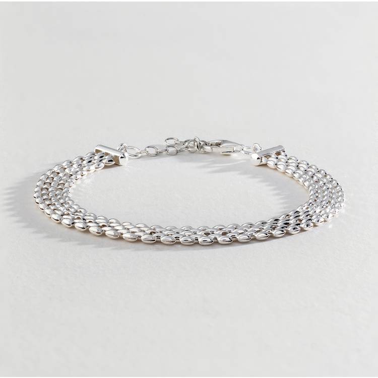 Revere Sterling Silver Panther Link Flat Bracelet 0