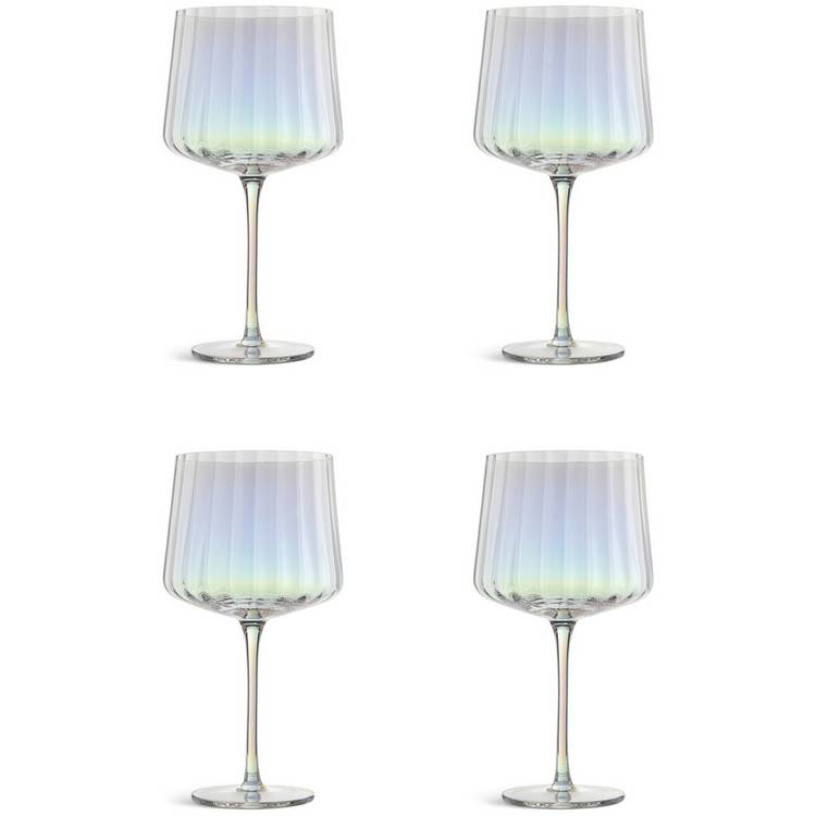 Habitat Iridescent Lustre Fluted Set of 4 Gin Glass 0