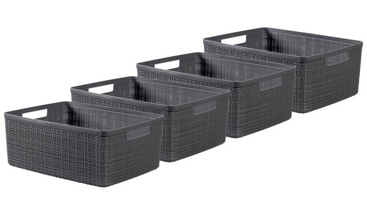 Buy Curver My Style Set of 4 4 Litre Small Storage Boxes - Grey