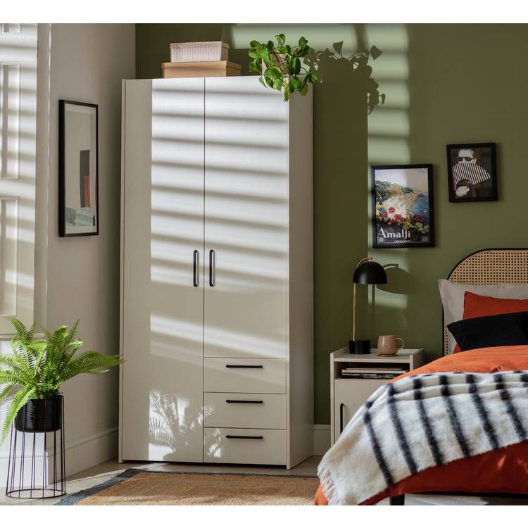 Habitat Oldham 2 Door 3 Drawer Wardrobe - White 0