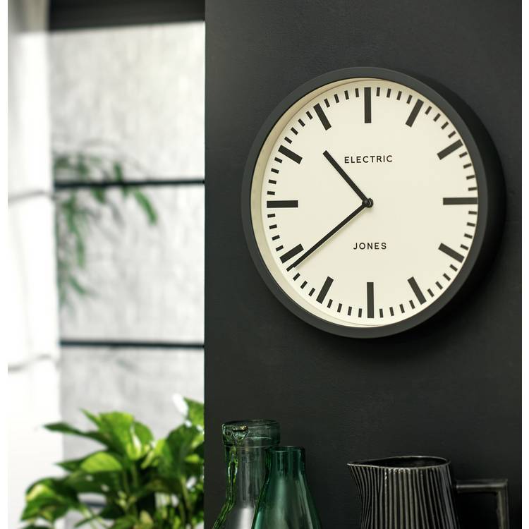 Jones Electric Wall Clock - Grey  0