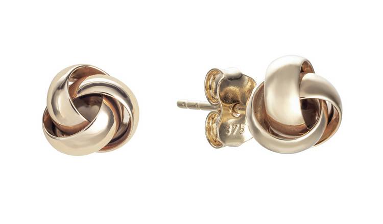 Revere 9ct Yellow Gold Knot Stud Earrings