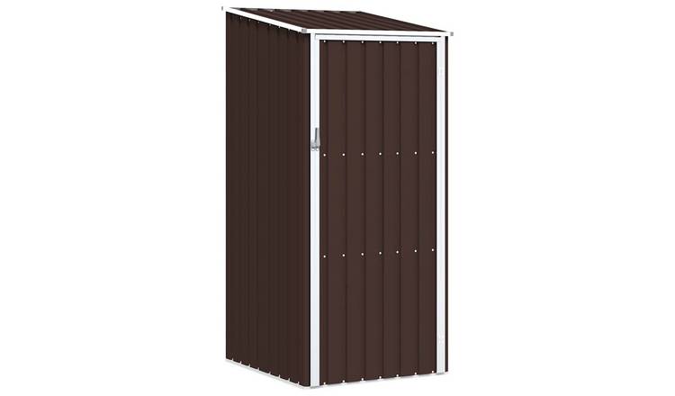 Walplus Galvanised Steel Garden Shed Medium Garden Shed - Brown - 159 cm