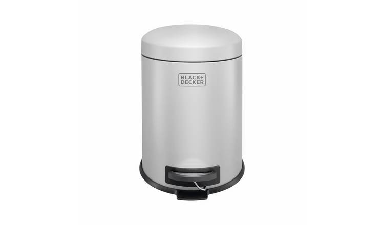 Black + Decker Dome Lid Pedal 5L Recycle Bin - Grey