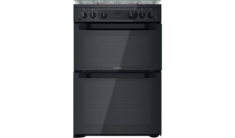 Buy Hotpoint HDM67G0CCB/UK 60cm Double Oven Gas Cooker Black