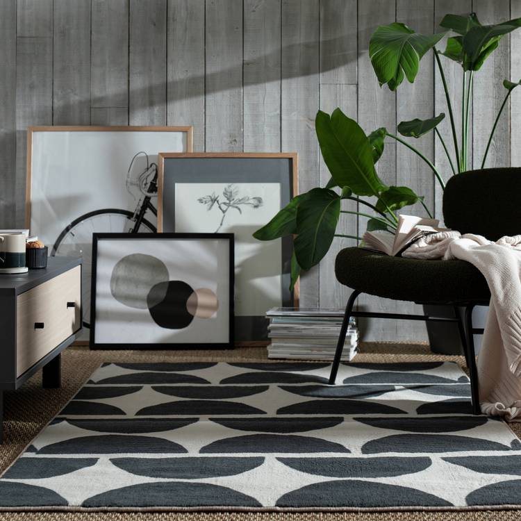 Habitat Mid Century Mini Geo Grey & White Cut Pile Rug 0