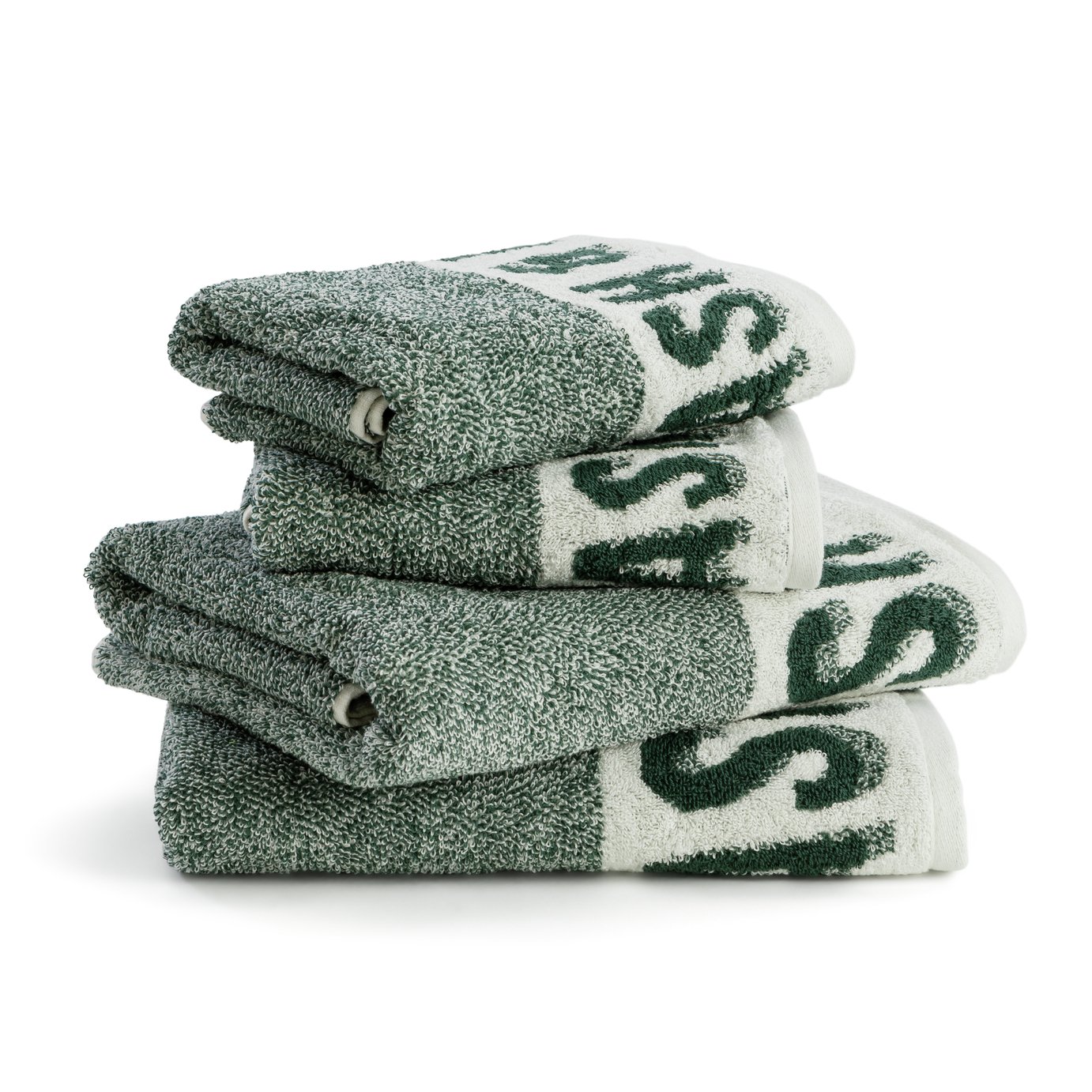 Habitat Industrial 4 Piece Towel Bale - Green & White