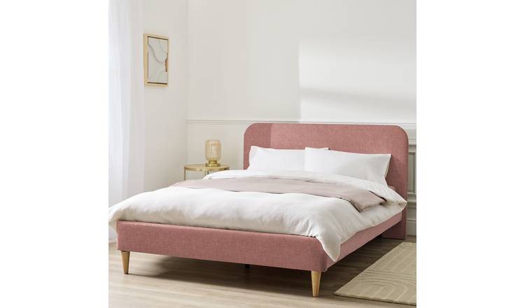 Argos Home Mya Small Double Fabric Bed Frame - Pink