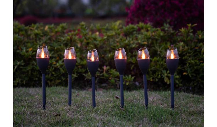 Habitat Mini Candle Effect Solar Stake Lights - Pack of 6