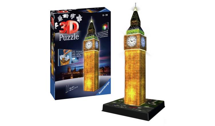 Ravensburger - 3D Puzzle - Big Ben with Working Clock 216 Piece Jigsaw  Puzzle