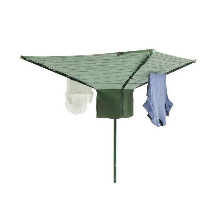 Argos Home 45m 4 Arm Rotary Airer with Shower Cover 0