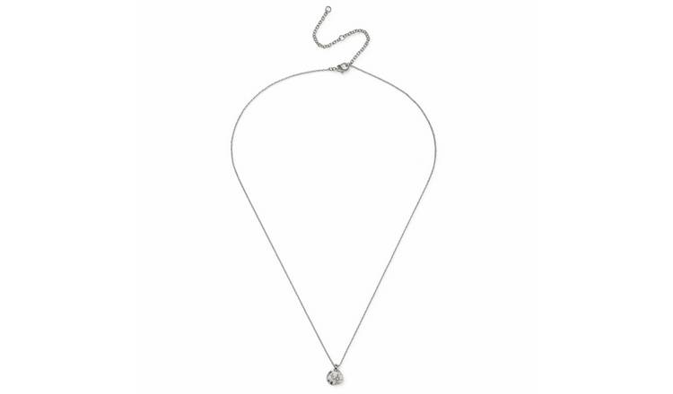 Freedom Silver Tone Disc Pendant Necklace