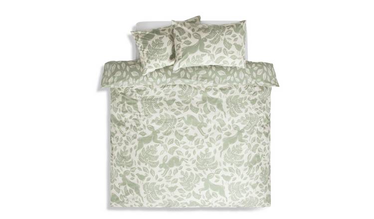 Habitat Country Etched Hare Sage Green Bedding Set - Double