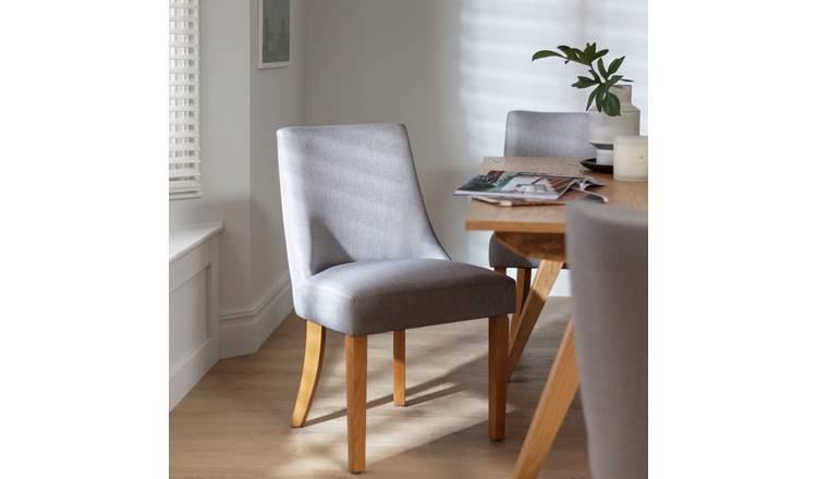 Grey upholstered dining deals chair