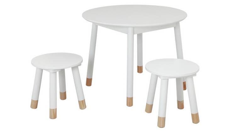 Habitat Skandi Kids Play Table & 2 Chairs - White & Acacia