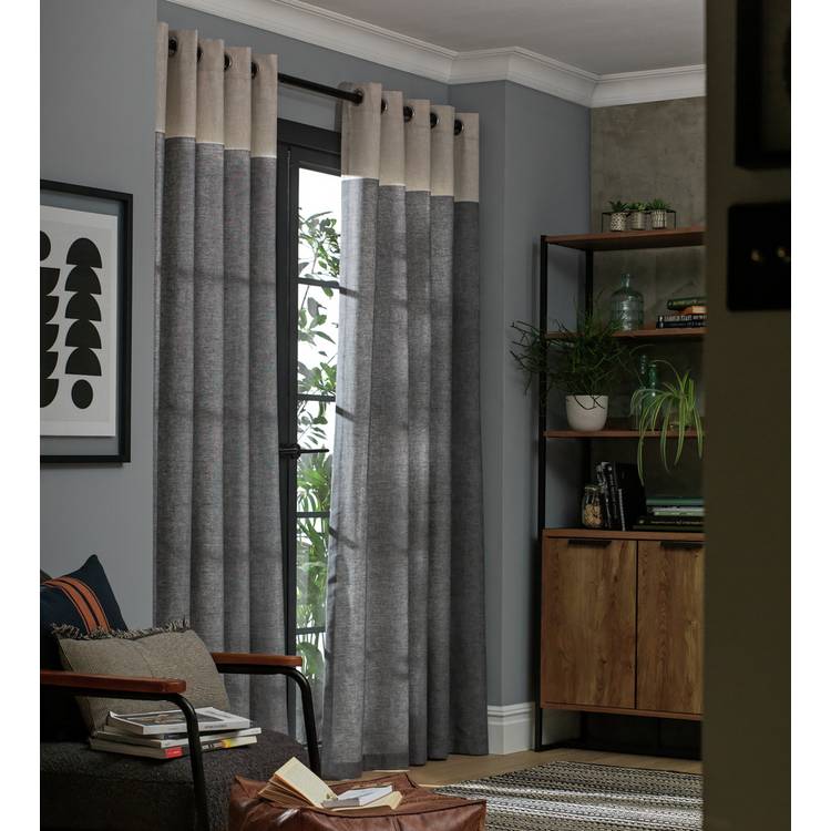 Habitat Plain Header Eyelet Curtains - Grey 0