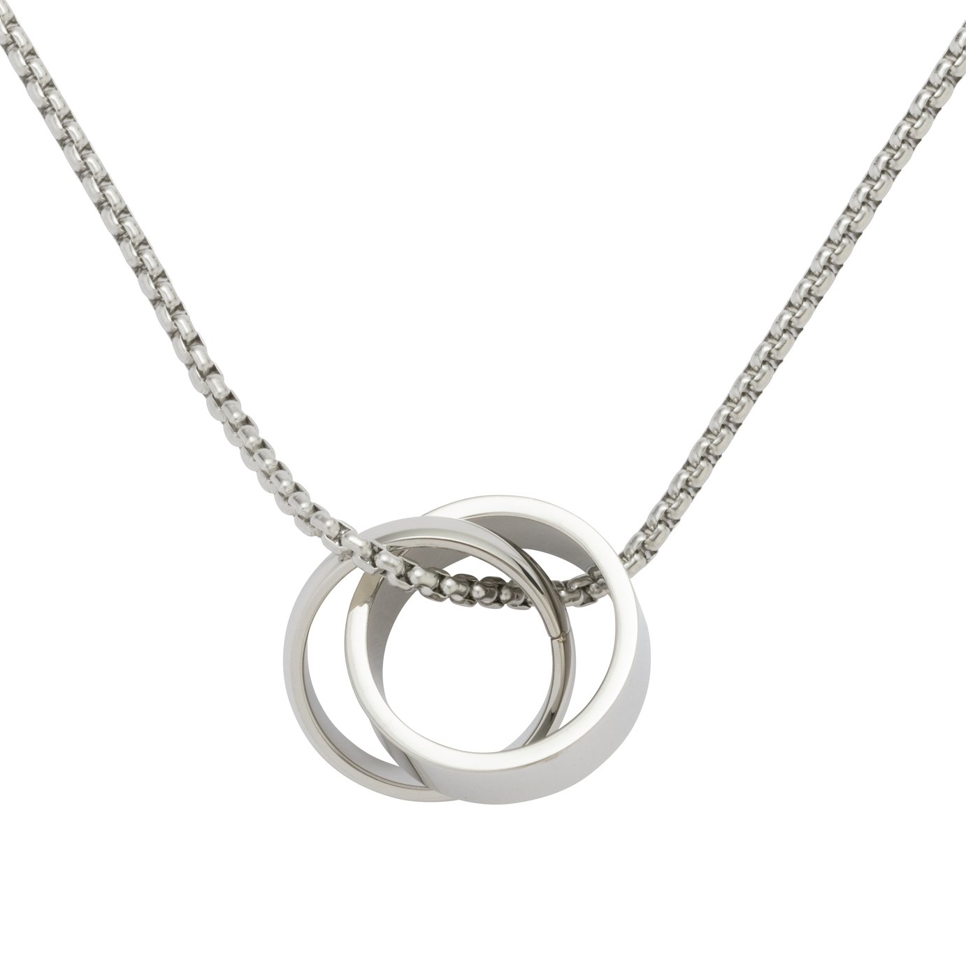 Revere Men's Stainless Steel Linking Ring Pendant Necklace