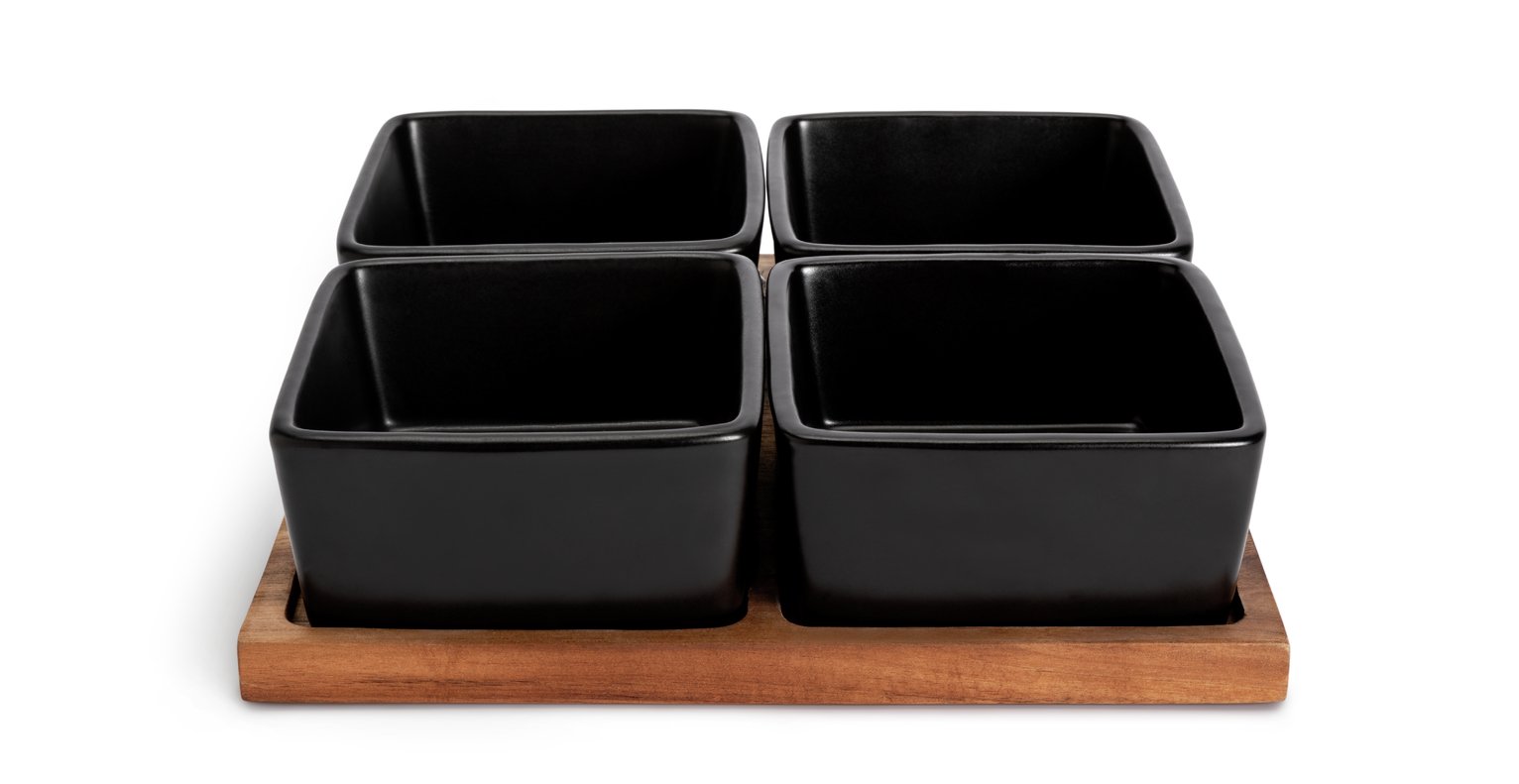 Habitat Stoneware Multiserve - Black