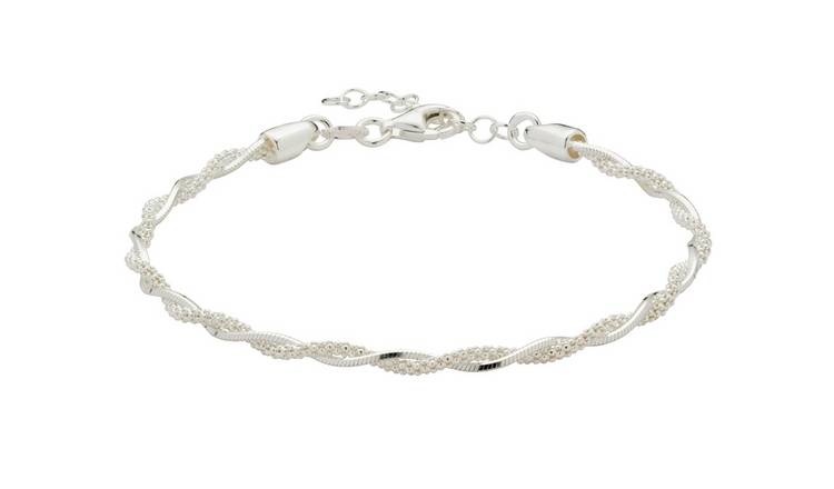 Revere Sterling Silver Twisted Mixed Chain Bracelet