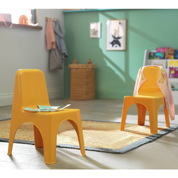 Bica Kids Set of 2 Yellow Plastic Chairs 0